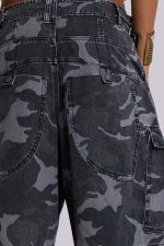 Washed Black Cadet Camo Baggy Shorts - Image 5