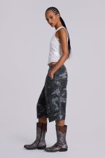 Washed Black Cadet Camo Baggy Shorts - Image 6