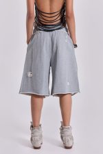 Grey Distressed Monster Shorts - Image 3