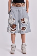 Grey Distressed Monster Shorts - Image 2