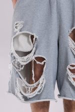 Grey Distressed Monster Shorts - Image 6