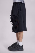 Black Distressed Monster Shorts - Image 6