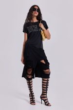 Black Distressed Monster Shorts - Image 5