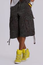 Charcoal Leopard Cadet Baggy Shorts - Image 5