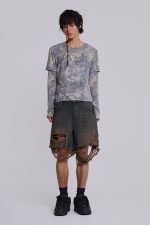 Dark Vintage Wash Glasto Shorts - Image 3