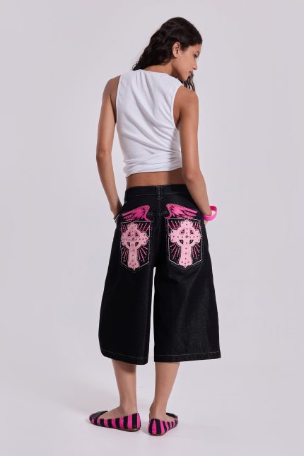 Pink Sapphire Cross Colossus Jorts
