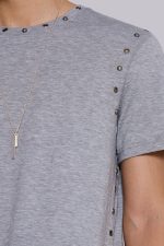 Studded Grey Mist T-Shirt - Image 6