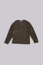 Digi Camo Waffle Henley Top - Image 2