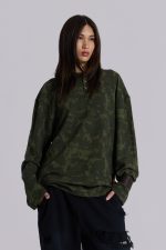 Digi Camo Waffle Henley Top