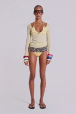 Sheer Henley Top in Buttercup - Image 11