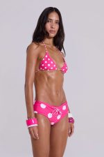 Lola Mini Short Bikini Bottoms in Pink Polkadot - Image 4