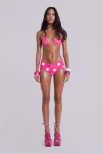 Lola Mini Short Bikini Bottoms in Pink Polkadot - Image 8