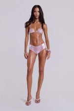 Azalea Metallic Button Triangle Bikini Top - Image 8