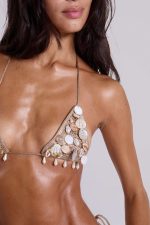 Anatase Crochet Bikini Top with Hanging Shells - Image 2