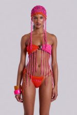 Aurea Crochet Fringe Bandeau Bikini Top - Image 8