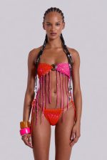 Aurea Crochet Fringe Bandeau Bikini Top - Image 6