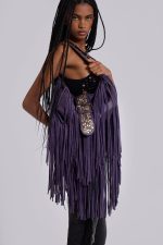 Amethyst Fringe Studded Shoulder Bag - Image 5