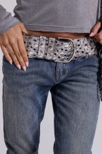 Osmium Studded Belt In Silver - Image 9