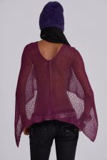 Infinity Multiway Knit Cape in Wine - Image 12