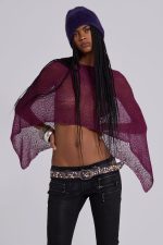 Infinity Multiway Knit Cape in Wine - Image 8
