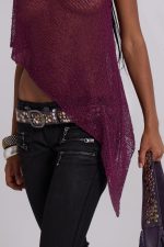 Infinity Multiway Knit Cape in Wine - Image 14