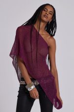 Infinity Multiway Knit Cape in Wine - Image 5