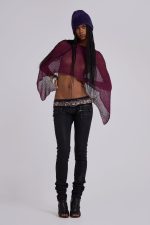Infinity Multiway Knit Cape in Wine - Image 13