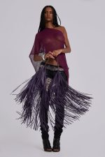 Infinity Multiway Knit Cape in Wine - Image 11