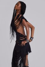 Vux Asymmetric Slashed Dress