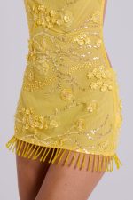 Ellora Embellished Mini Dress in Solar - Image 7