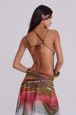 Kaia Midi Dress with Wooden Trims - Image 7