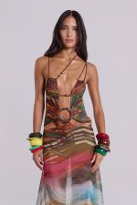 Kaia Midi Dress with Wooden Trims - Image 6