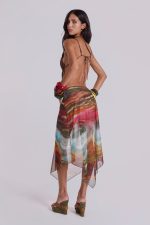 Kaia Midi Dress with Wooden Trims - Image 8