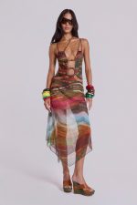 Kaia Midi Dress with Wooden Trims - Image 4