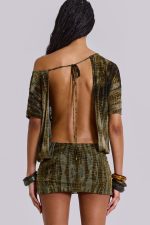 Ophidian Devore Backless Mini Dress - Image 2
