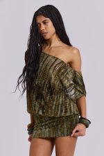 Ophidian Devore Backless Mini Dress - Image 3