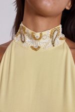 Darya Hand Beaded Backless Maxi Dress in Butter - Image 7