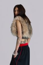 Meka Faux Fur Knit Shrug - Image 7