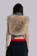Meka Faux Fur Knit Shrug - Image 9