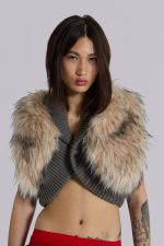 Meka Faux Fur Knit Shrug - Image 11