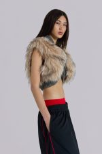 Meka Faux Fur Knit Shrug - Image 12