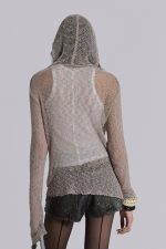 Naia Loose Knit Hooded Top in Clay - Image 3