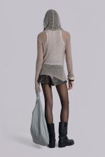 Naia Loose Knit Hooded Top in Clay - Image 7