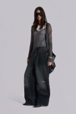 Naia Loose Knit Hooded Top in Charcoal - Image 5