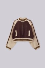 Brown Team 85 Knitted Bomber Jacket - Image 5