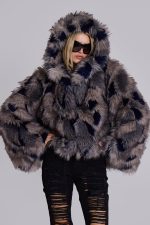 Mara Oversized Faux Fur Coat in Ashen - Image 9