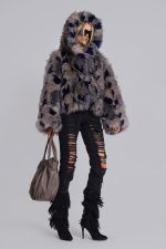 Mara Oversized Faux Fur Coat in Ashen - Image 13