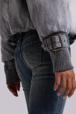Alloy Denim Bomber Jacket in Grey - Image 8