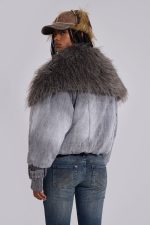 Alloy Denim Bomber Jacket in Grey - Image 5