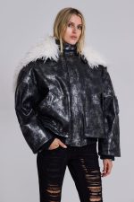 Mistra PU Leather Bomber Jacket - Image 4